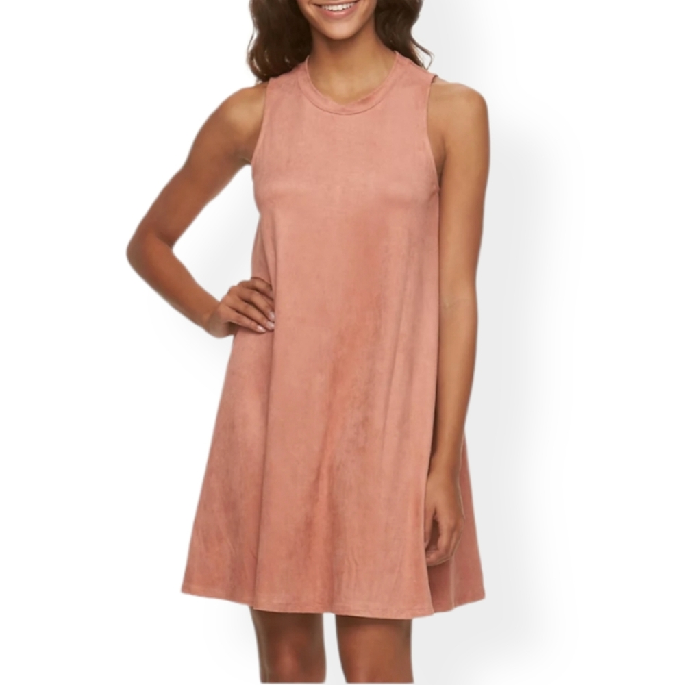 Pink Republic Faux Suede Pink Shift Dress Sz M